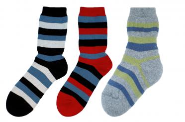 Kinder Frotteé-Socke 9/10 | rot geringelt | ja