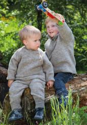 Baby Fleece-Hose 74/80 | blau meliert