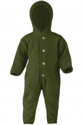 Baby-Fleece-Overall von Engel 50/56 | grün meliert