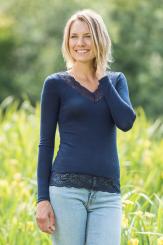 Damen-Langarmshirt mit Spitze 38/40