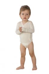 Wickelbody Langarm von Cosilana 50/56 | grün geringelt