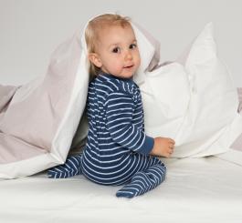 Baby Frottee-Schlafanzug 74 | navy/weiß geringelt