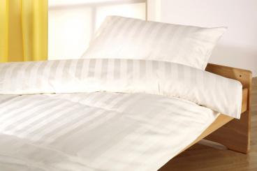 Satin-Bettwäsche "Streifen" natur 40/80cm