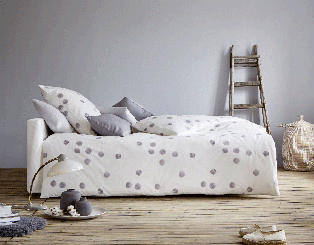 Satin-Bettwäsche "Tupfen" 40/80 - 155/220cm