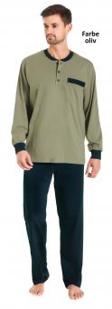 Herren-Pyjama M | oliv