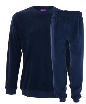 Herren-Pyjama "Frotteé" M | navy