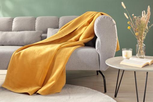 Heim-, Sofadecke "Velours" grün